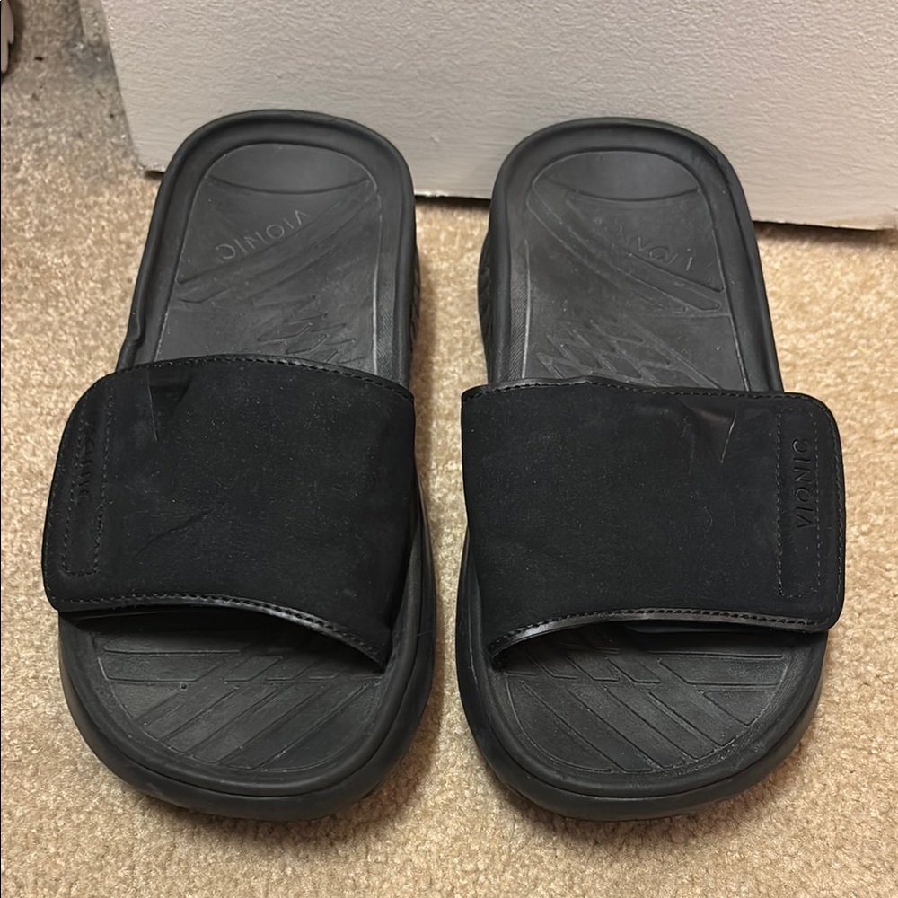 Vionic Black Slide Sandals